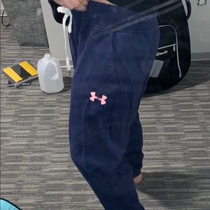 Under armor sweat pants navy blue and pink